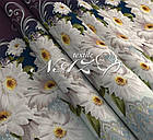 Величезні хризантеми - Бязь 3D - Євро комплект постільної білизни, фото 2