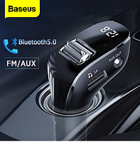 Автомобильный FM трансмиттер модулятор Baseus Energy Column Car Wireless + зарядка 2 USB 3.1A + вольтметр