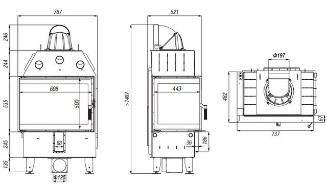 чертеж схема угловая с боковым стеклом defro prima intra sm bl