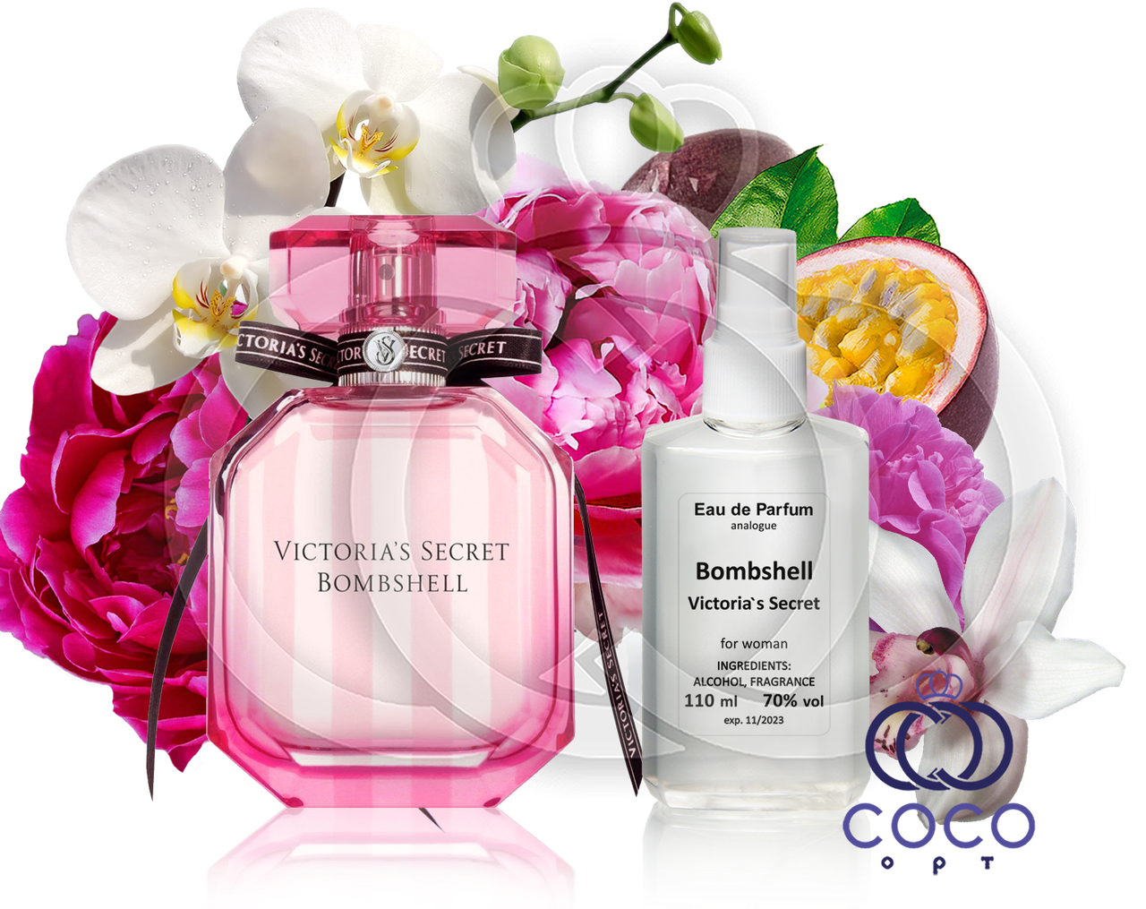 Жіноча парфумована вода Victoria's Secret Bombshel 110 Ml ОАЕ в пластиковій пляшці, фото 1