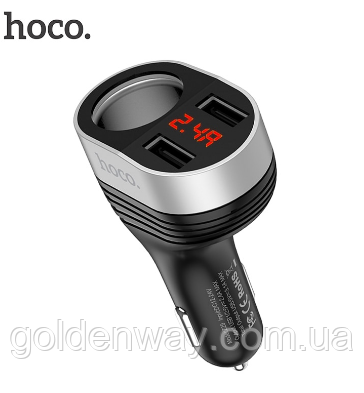 Автомобільний зарядний пристрій адаптер Hoco Regal with LCD Z29 2 USB 3.1A, фото 1