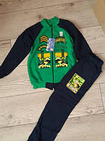 Спортивний костюм для хлопчика Армі 7 зелений 98-104см на флісі