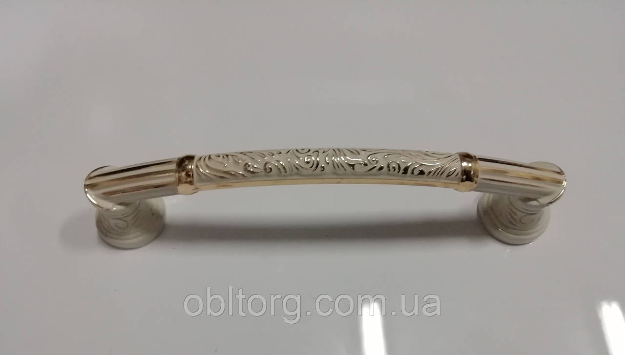 Ручка меблева скоба Virno Style 312/128 білий золото, фото 1