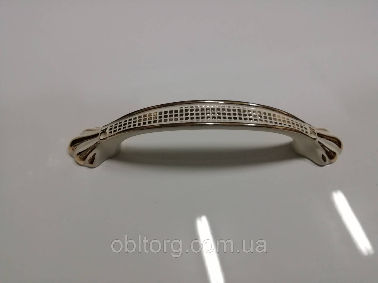 Ручка меблева скоба GIFF 8/176/96 білий золото, фото 1