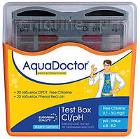 Таблеточный тестер AquaDoctor Test Box Cl/pH (20 тестов)