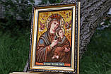 Ікона з янтаря Богородиця "Неустанної допомогу" 26*36, фото 2
