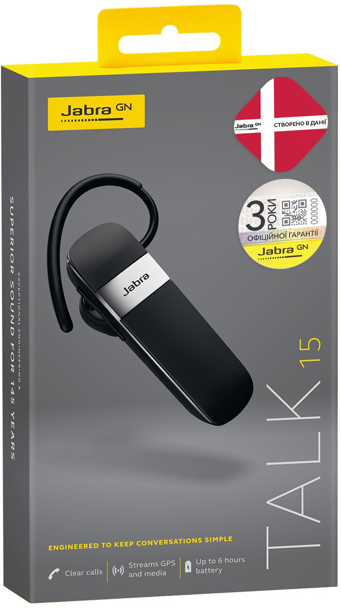 Гарнітура Jabra Talk 15 SE Bluetooth моночорна
