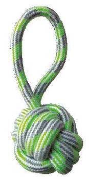 Іграшка для собак м'яч канатний з ручкою 20 см Croci PASTEL зелений