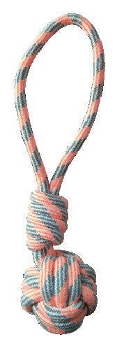 Іграшка для собак груша канатна з ручкою 40 см Croci PASTEL оранжува, фото 1
