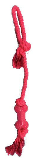 Іграшка для собак канат з ручкою і кісточкою 50 см Croci JUICE, фото 1