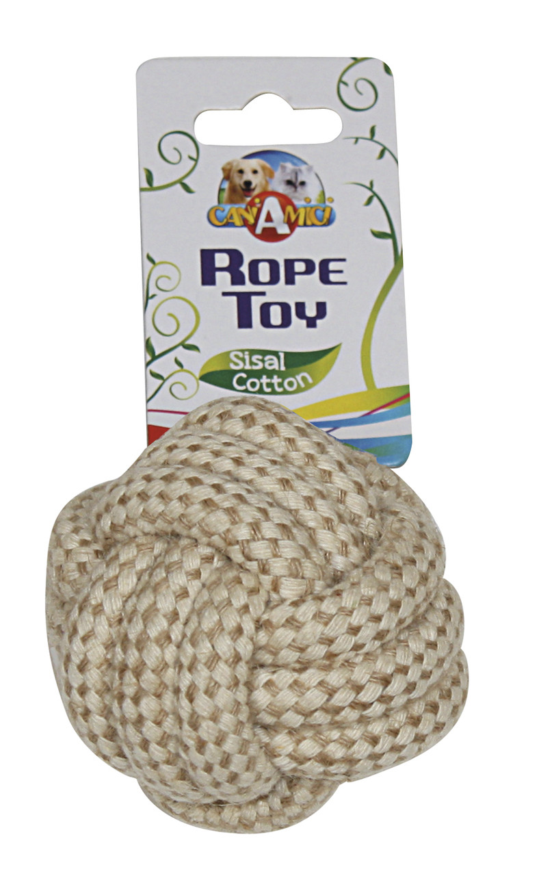 Іграшка для собак м'яч канатний 6 см Croci ECO, фото 1