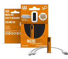 Акумулятор ААА 450 mah із зарядкою від usb комплект 2 штуки