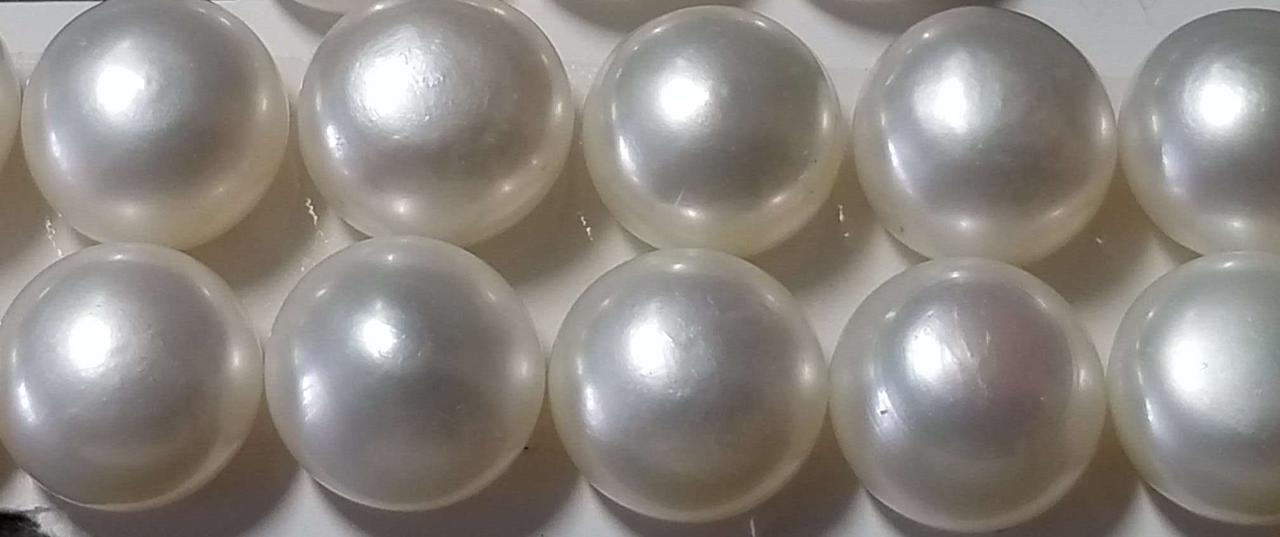 Перлини пара 9 - 10 mm просвердлені з одного боку, фото 1