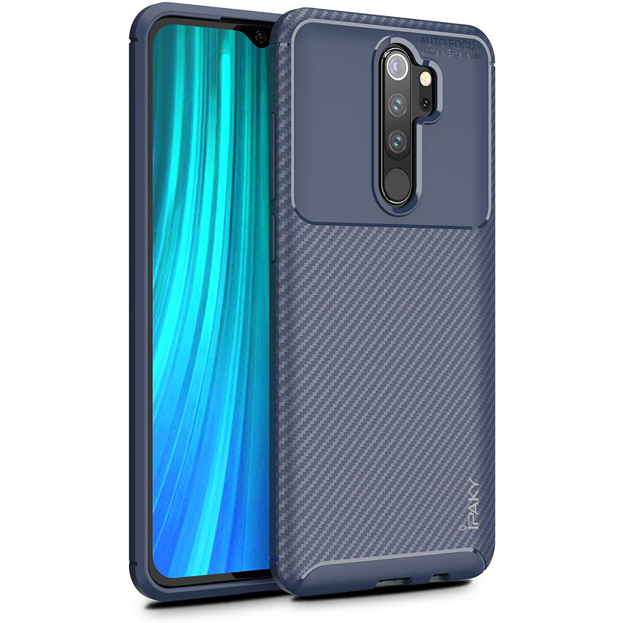 IPaky Xiaomi redmi Note 8 Pro Carbon Series Blue Чохол Накладка Бампер