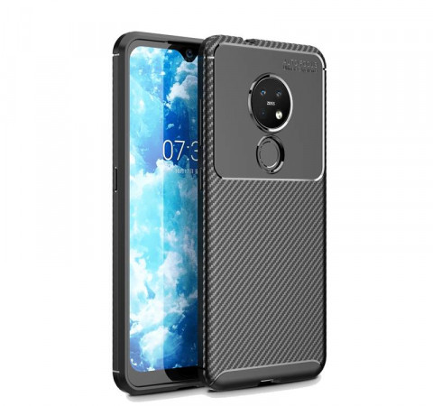 IPaky Nokia 6.2/ 7.2 Carbon Series Black Чохол Накладка Бампер, фото 1