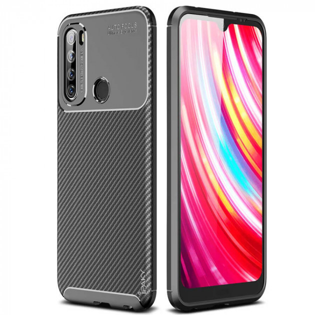 IPaky Xiaomi Redmi Note 8T Carbon Series Black Чохол Накладка Бампер, фото 1