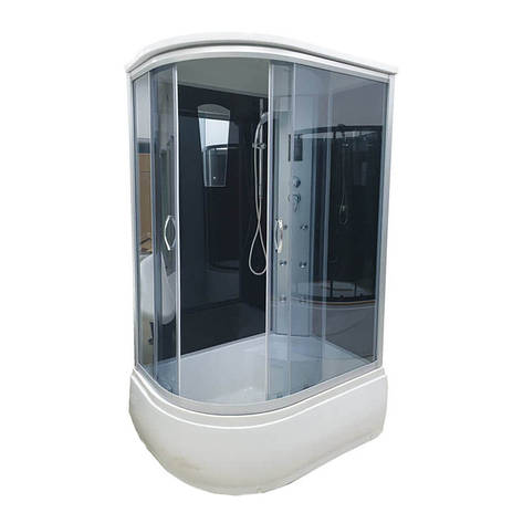 Душовий бокс AKL 120P (GR) R 120х80х220 з електронікою, фото 1