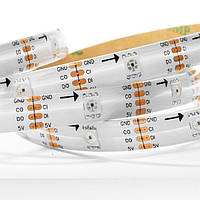 Світлодіодна стрічка RGB SMD5050, SK9822 (біла основа, IP20, 5 В, 60 діодів/м, 5 метрів) BFT-Lighting