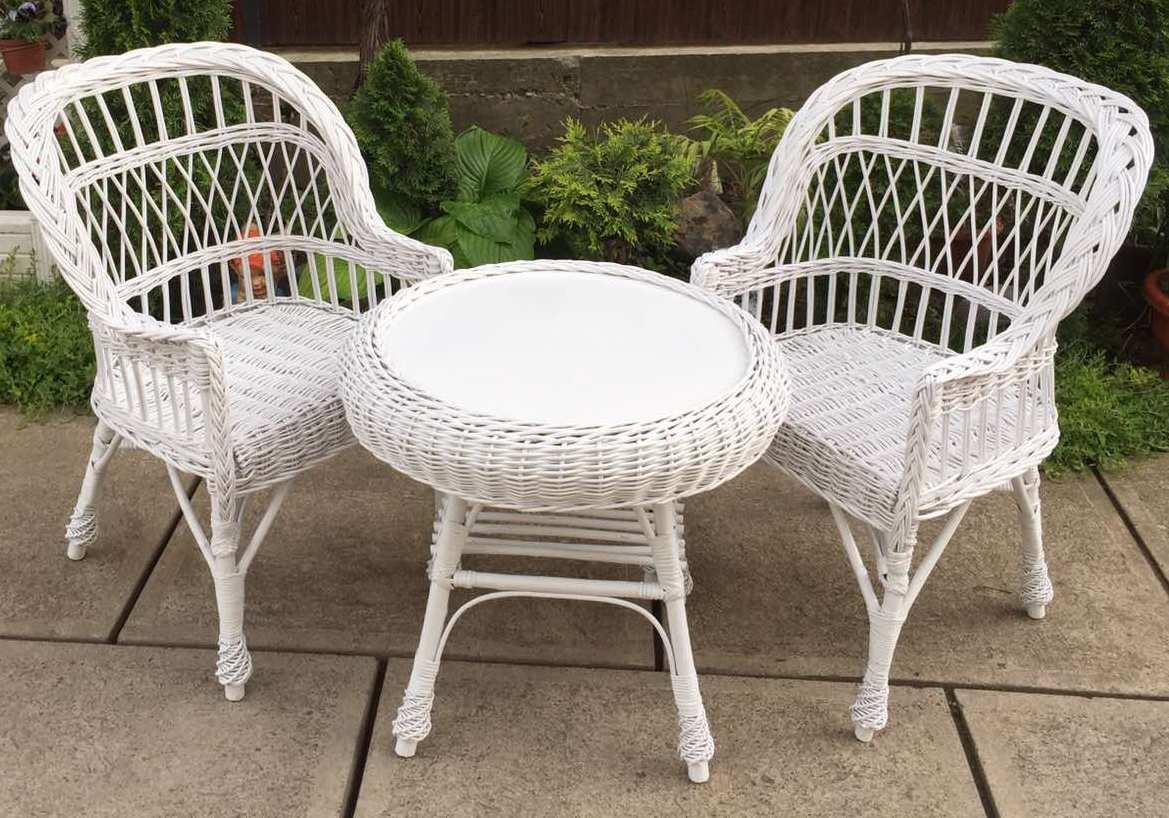 Білі плетені меблі  ⁇  Комплект плетених меблів  ⁇  меблі з лози з журнальним столом