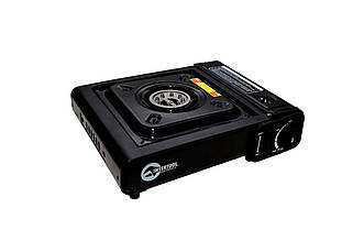 Портативна газова плита Intertool GS-0001, одноконфорочна, п'єзопіджиг, 2000 Вт, для бутанових балонів, 342x275x113 мм