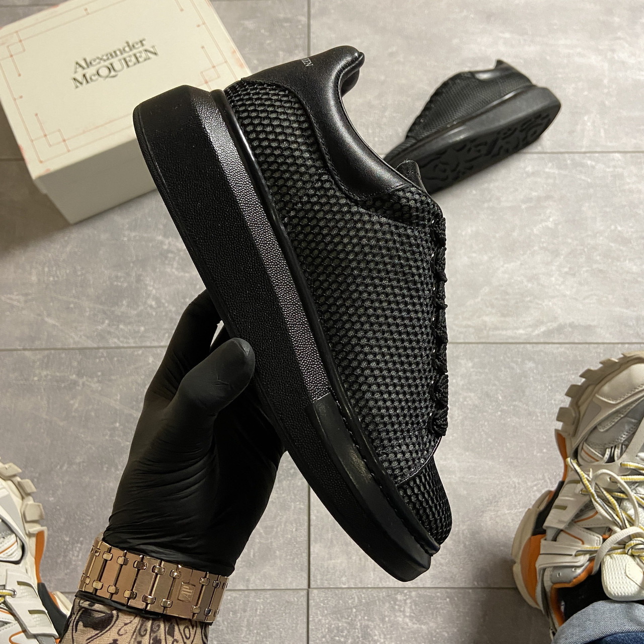 Жіночі кросівки Alexander Mcqueen Black Grid, кросівки олександр маккуїн, фото 1