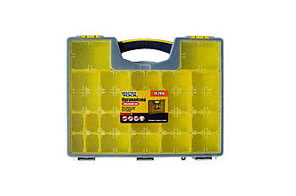 Органайзер Mastertool 16" (79-2016) пластиковий, 420x335x62 мм, чорний корпус, прозора кришка, для кріплення і дрібниць