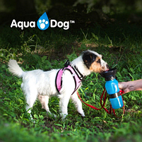 Дорожня поїлка для собак Aqua Dog 537 мл Блакитна-1701, фото 7