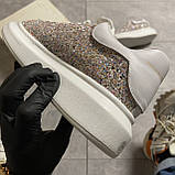 Жіночі кросівки Alexander McQueen Lace-Up Glitter-Leather, кросівки олександр маккуїн, фото 6