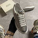 Жіночі кросівки Alexander McQueen Lace-Up Glitter-Leather, кросівки олександр маккуїн, фото 2