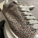 Жіночі кросівки Alexander McQueen Lace-Up Glitter-Leather, кросівки олександр маккуїн, фото 5