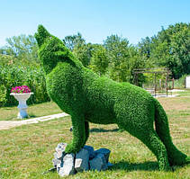Фігури топіари "Вовк", скульптури зі штучної трави 130*140см