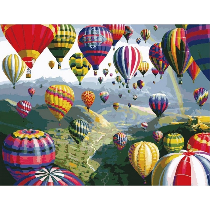 Картина за номерами 40×50 см. Повітряні кулі. Ідейка. КНО1056