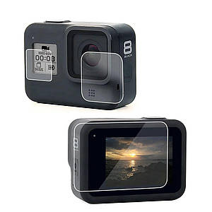 Захисне скло дисплея і об'єктива + плівка на передній дисплей для екшн-камер GoPro Hero 8 Black