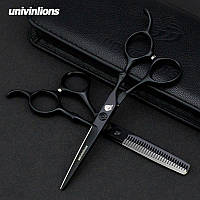Професійні перукарські ножиці для стрижки чорний комплект 5.5 дюймів Univinlions 5506