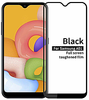 Защитное стекло 9D, 9H Полной оклейки для Samsung Galaxy A01, Захисне скло