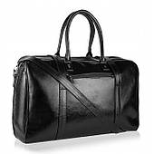 Чоловіча шкіряна дорожня сумка Betlewski 54 х 34 х 10 (BTM-03) - чорна