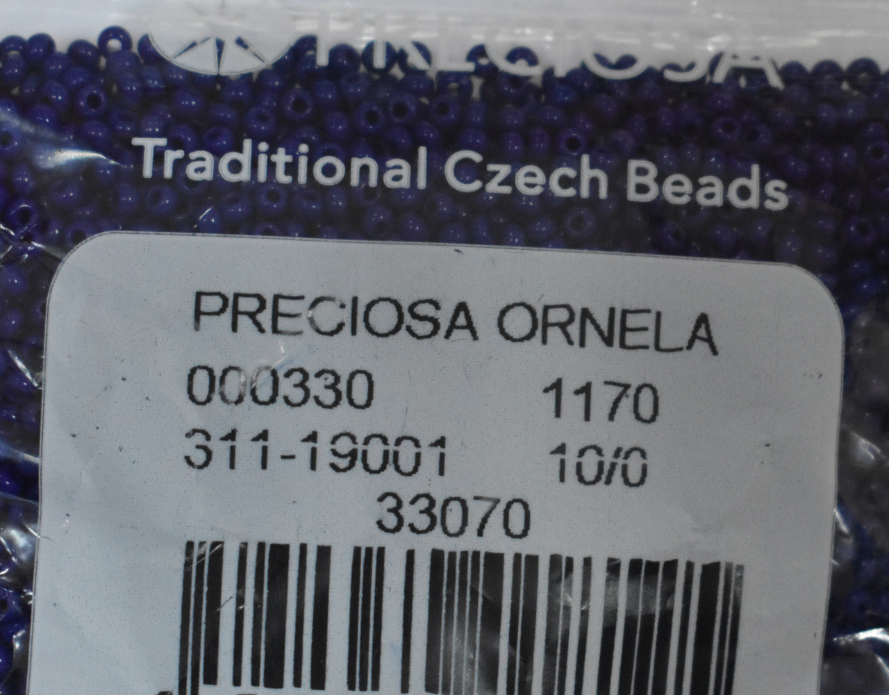 Бісер Preciosa 10/0 колір 33070 синій 10г, фото 1