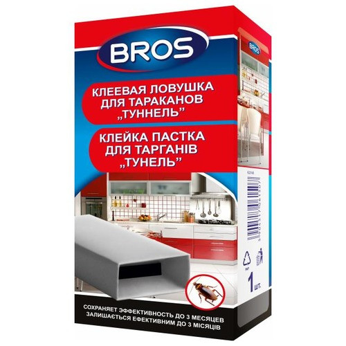 Bros / Кинути клейова пастка Тунель — для відлову тарганів із феромоном