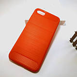 Чохол Slim Carbon Series для Huawei Y5 2018 / Honor 7 A (5.45) Червоний, карбоновий протиударний бампер ТПУ, фото 3