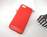 Чохол Slim Carbon Series для Huawei Y5 2018 / Honor 7 A (5.45) Червоний, карбоновий протиударний бампер ТПУ, фото 4