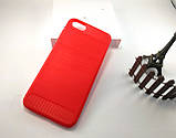 Чохол Slim Carbon Series для Huawei Y5 2018 / Honor 7 A (5.45) Червоний, карбоновий протиударний бампер ТПУ, фото 6