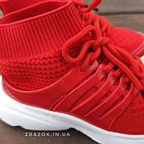 Червоні шкарпетки дитячі кросівки на шнурках літні сітка текстиль nike air presto дитячі літні кросівки червоні, фото 5