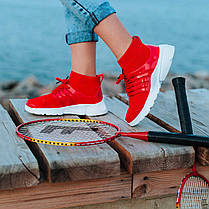 Червоні шкарпетки дитячі кросівки на шнурках літні сітка текстиль nike air presto дитячі літні кросівки червоні, фото 2