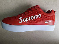 Женские кроссовки Nike Supreme прорезиненная сетка красные