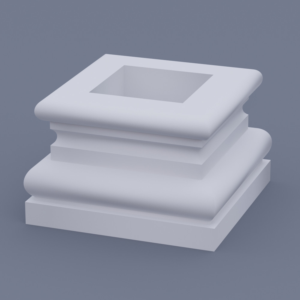 База колони для фасаду, фасадна основа для колони (квадратна) ФБК-4 h220мм (d250мм), фото 1