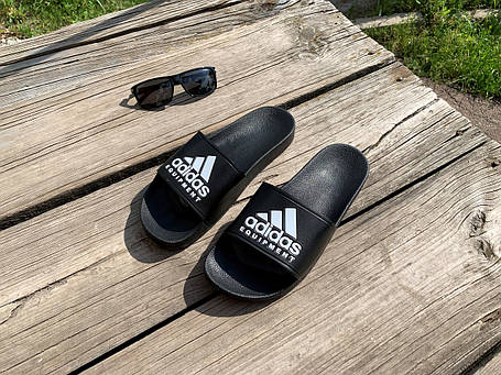 Чоловічі шльопанці сланці шльопанці Adidas Адідас black чорні, фото 1