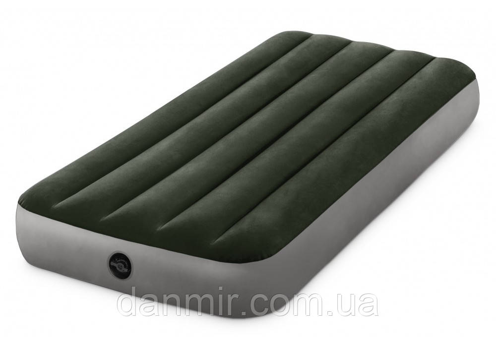 Надувний матрац Intex 64106 (191*76*25 см), з велюровим покриттям