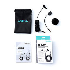Мікрофон петлочки для телефона, комп'ютера, відеокамери Sairen S-Lav Чорний (6 м)