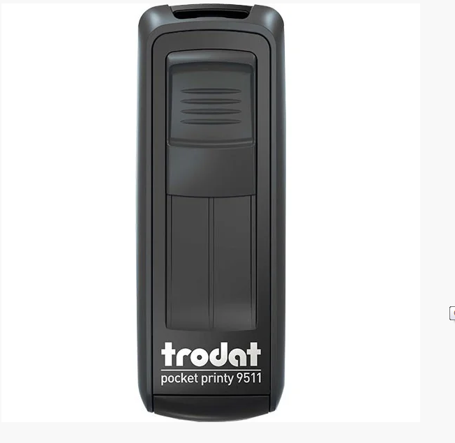 Оснащення для штампа пластикова прямокутна кишенькова Trodat Mobile Printy чорна  9512 38х14 мм
