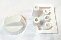 Ручка регулювання для плит біла (5 перехідників у комплекті) універсальна